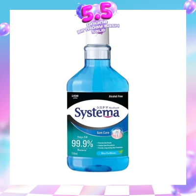 SYSTEMA - Gum Care Mouthwash Blue Caribbean (Prevent Gum Problem Provide Long Lasting Protection) 750ml