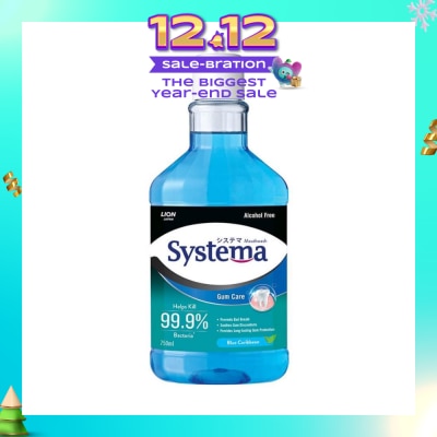 SYSTEMA Gum Care Mouthwash Blue Caribbean (Prevent Gum Problem Provide Long Lasting Protection) 750ml