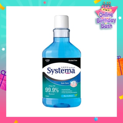 SYSTEMA Gum Care Mouthwash Blue Caribbean (Prevent Gum Problem Provide Long Lasting Protection) 750ml
