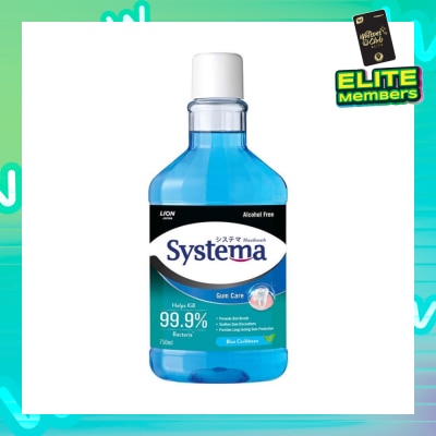 SYSTEMA Gum Care Mouthwash Blue Caribbean (Prevent Gum Problem Provide Long Lasting Protection) 750ml
