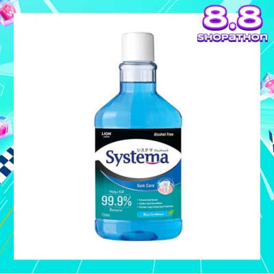 SYSTEMA Gum Care Mouthwash Blue Caribbean (Prevent Gum Problem Provide Long Lasting Protection) 750ml
