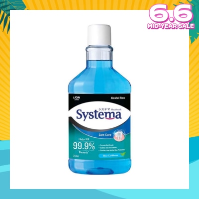 SYSTEMA Gum Care Mouthwash Blue Caribbean (Prevent Gum Problem Provide Long Lasting Protection) 750ml