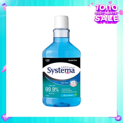 SYSTEMA Gum Care Mouthwash Blue Caribbean (Prevent Gum Problem Provide Long Lasting Protection) 750ml