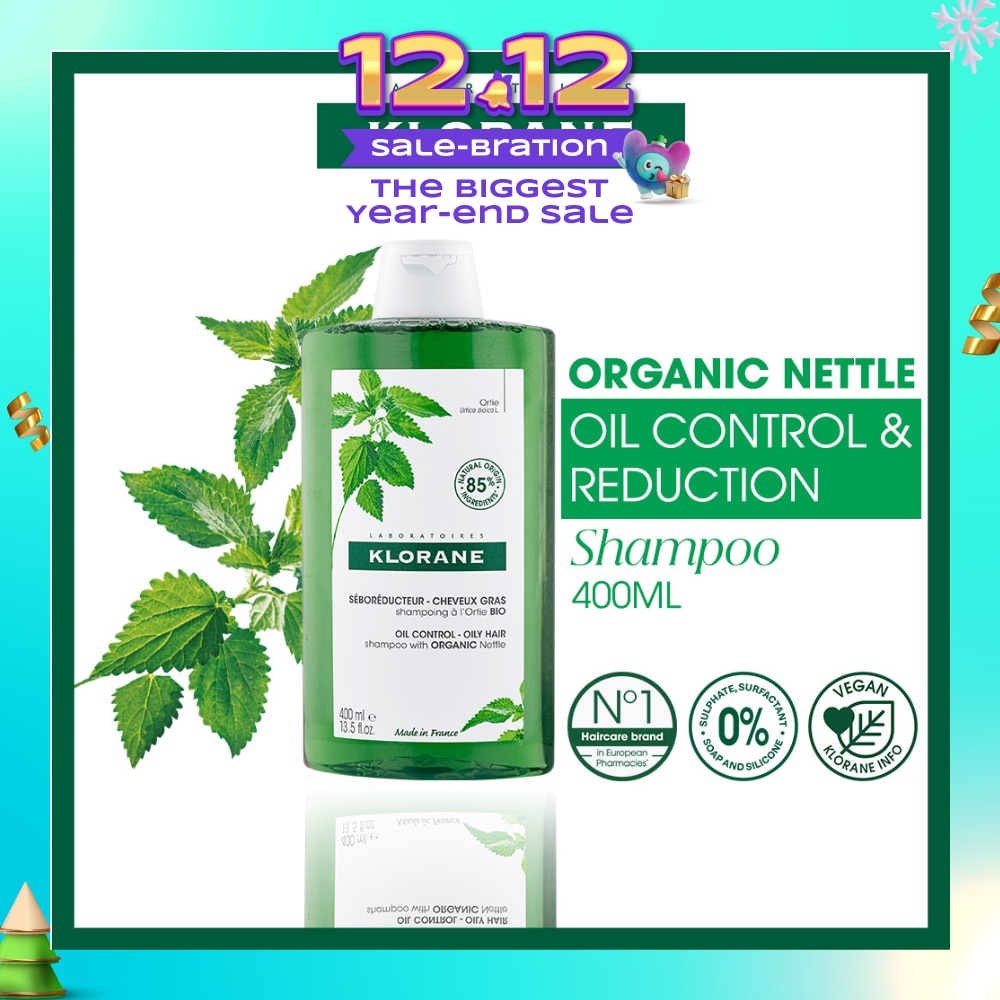 Oil Control Organic Nettle Shampoo (To Purifies, Gently Cleanses & Regulates Sebum) 400ml