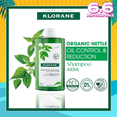 KLORANE Oil Control Organic Nettle Shampoo (To Purifies, Gently Cleanses & Regulates Sebum) 400ml