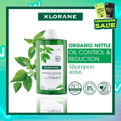KLORANE Oil Control Organic Nettle Shampoo (To Purifies, Gently Cleanses & Regulates Sebum) 400ml