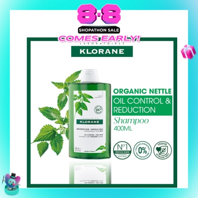 KLORANE - Oil Control Organic Nettle Shampoo (To Purifies, Gently Cleanses & Regulates Sebum) 400ml