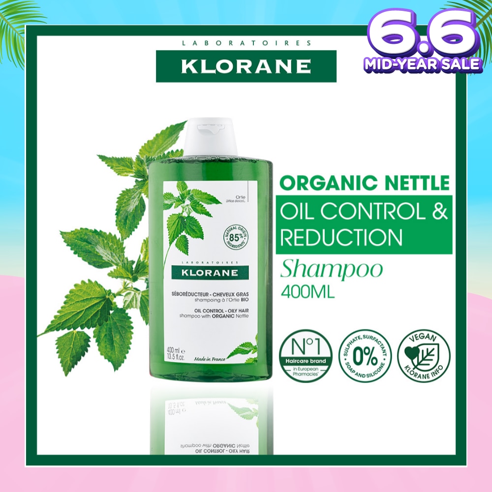 Oil Control Organic Nettle Shampoo (To Purifies, Gently Cleanses & Regulates Sebum) 400ml