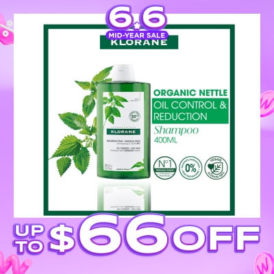 KLORANE - Oil Control Organic Nettle Shampoo (To Purifies, Gently Cleanses & Regulates Sebum) 400ml