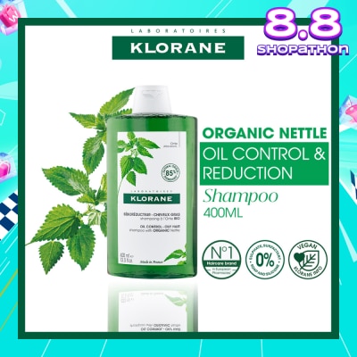 KLORANE Oil Control Organic Nettle Shampoo (To Purifies, Gently Cleanses & Regulates Sebum) 400ml