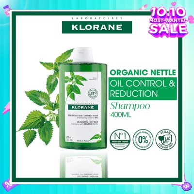 KLORANE Oil Control Organic Nettle Shampoo (To Purifies, Gently Cleanses & Regulates Sebum) 400ml