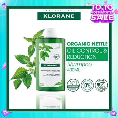 KLORANE Oil Control Organic Nettle Shampoo (To Purifies, Gently Cleanses & Regulates Sebum) 400ml