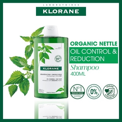 KLORANE Oil Control Organic Nettle Shampoo (To Purifies, Gently Cleanses & Regulates Sebum) 400ml