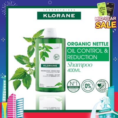 KLORANE Oil Control Organic Nettle Shampoo (To Purifies, Gently Cleanses & Regulates Sebum) 400ml