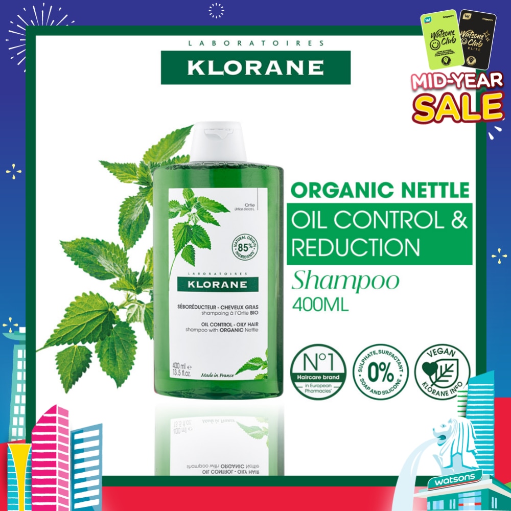 Oil Control Organic Nettle Shampoo (To Purifies, Gently Cleanses & Regulates Sebum) 400ml