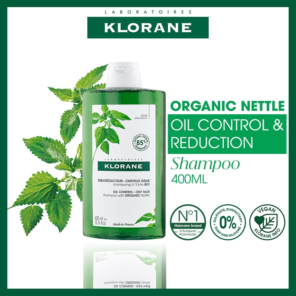 Oil Control Organic Nettle Shampoo (To Purifies, Gently Cleanses & Regulates Sebum) 400ml