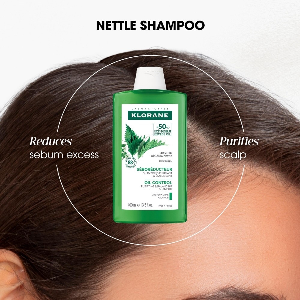 Oil Control Organic Nettle Shampoo (To Purifies, Gently Cleanses & Regulates Sebum) 400ml