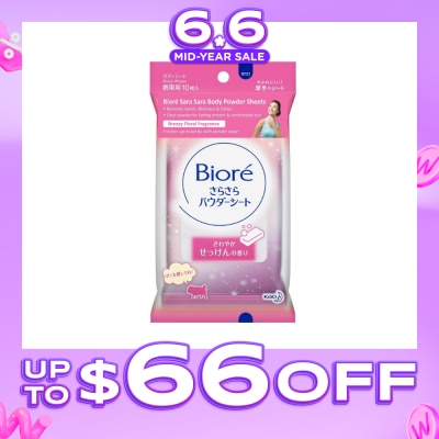 BIORE - Sara Sara Body Powder Sheets Breezy Floral Fragrance 10s (Expiry: Apr`2027)