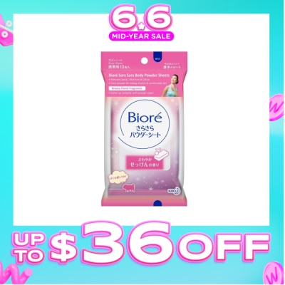 BIORE - Sara Sara Body Powder Sheets Breezy Floral Fragrance 10s (Expiry: Apr`2027)
