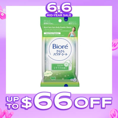 BIORE - Sara Sara Body Powder Sheets Zesty Citrus Fragrance 10s&nbsp;(Expiry: May`2027)