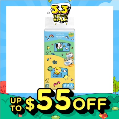 WATSONS Line Friends Minini 100% Bamboo 3 ply Velvet Facial Travel Tissue 40 x 6s