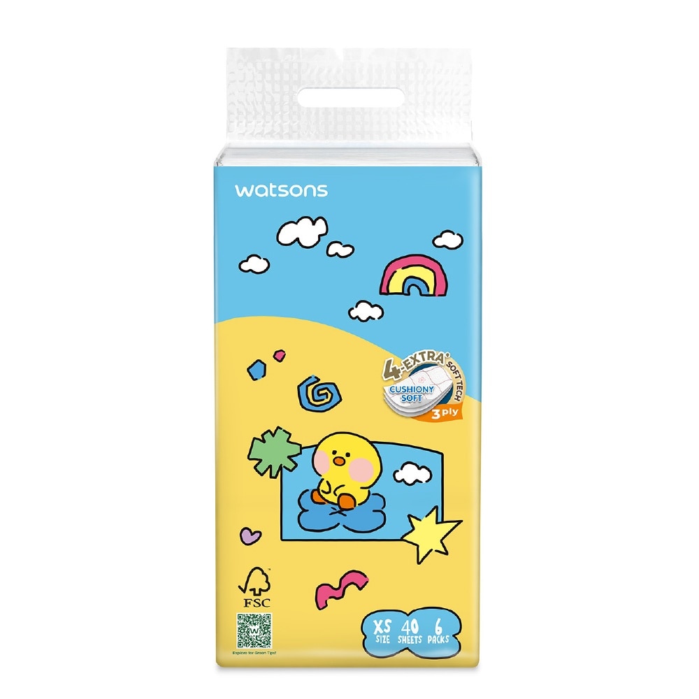 Line Friends Minini 100% Bamboo 3 ply Velvet Facial Travel Tissue 40 x 6s