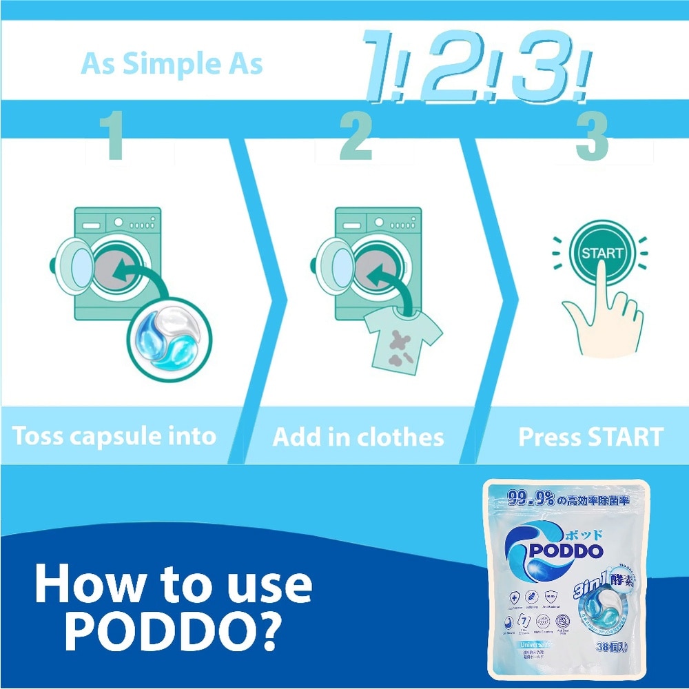 3in1 Bio-Enzyme Laundry Capsule Refill Pack 38s