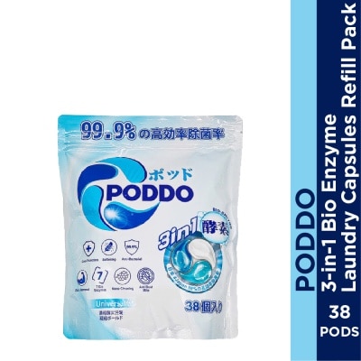 PODDO 3in1 Bio-Enzyme Laundry Capsule Refill Pack 38s