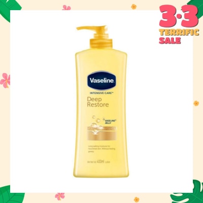 VASELINE Intensive Care Deep Restore Body Lotion (Long Lasting Moisturise and Helps Heal Dry Skin) 400ml