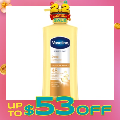 VASELINE Intensive Care Deep Restore Body Lotion (Long Lasting Moisturise and Helps Heal Dry Skin) 320ml