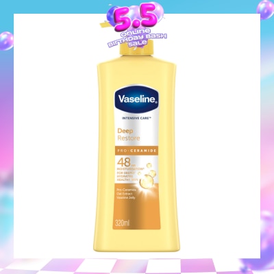 VASELINE - Intensive Care Deep Restore Body Lotion (Long Lasting Moisturise and Helps Heal Dry Skin) 320ml