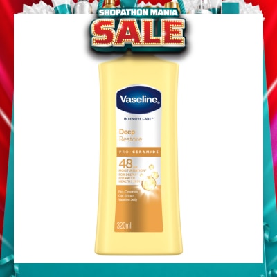 VASELINE - Intensive Care Deep Restore Body Lotion (Long Lasting Moisturise and Helps Heal Dry Skin) 320ml