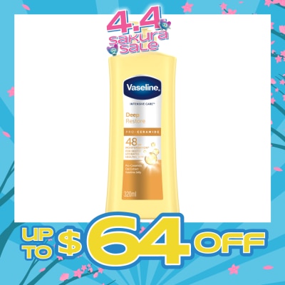 VASELINE - Intensive Care Deep Restore Body Lotion (Long Lasting Moisturise and Helps Heal Dry Skin) 320ml