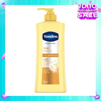 VASELINE Intensive Care Deep Restore Body Lotion (Long Lasting Moisturise and Helps Heal Dry Skin) 320ml