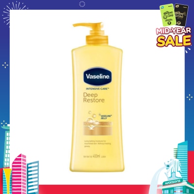 VASELINE Intensive Care Deep Restore Body Lotion (Long Lasting Moisturise and Helps Heal Dry Skin) 400ml