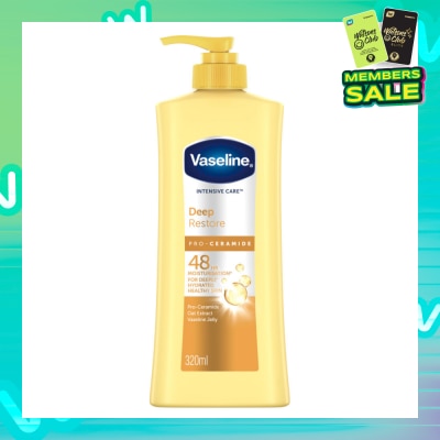 VASELINE Intensive Care Deep Restore Body Lotion (Long Lasting Moisturise and Helps Heal Dry Skin) 320ml