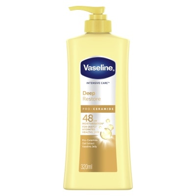 VASELINE Intensive Care Deep Restore Body Lotion (Long Lasting Moisturise and Helps Heal Dry Skin) 320ml