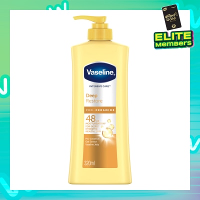 VASELINE Intensive Care Deep Restore Body Lotion (Long Lasting Moisturise and Helps Heal Dry Skin) 320ml