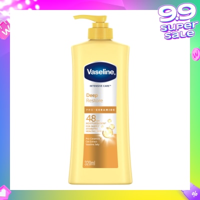 VASELINE Intensive Care Deep Restore Body Lotion (Long Lasting Moisturise and Helps Heal Dry Skin) 320ml