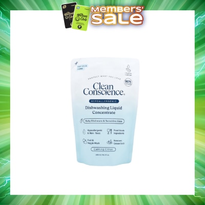 CLEAN CONSCIENCE - Hypoallergenic Dishwashing Liquid Concentrate Refill Pack 480ml