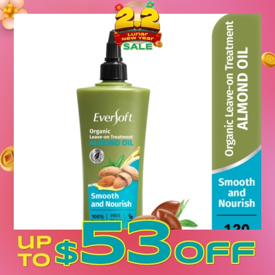 EVERSOFT Smooth and Nourish Organic Leave-on Treatment Almond Oil 120ml