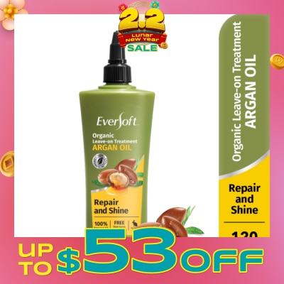EVERSOFT Smooth and Nourish Organic Leave-on Treatment Argan Oil 120ml