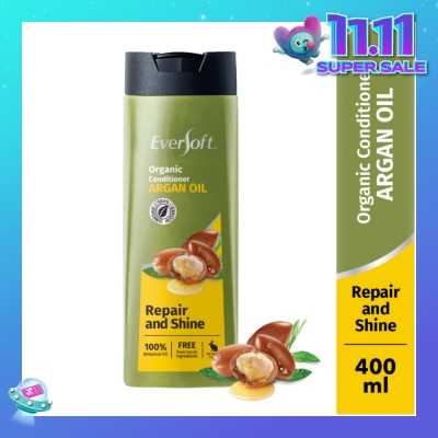 EVERSOFT Repair and Shine Repair and Shine Organic Conditioner Argan Oil 400ml (Suitable for Frizzy, untamed hair)