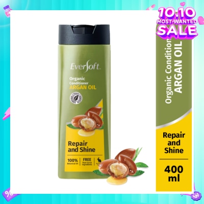 EVERSOFT Repair and Shine Repair and Shine Organic Conditioner Argan Oil 400ml (Suitable for Frizzy, untamed hair)