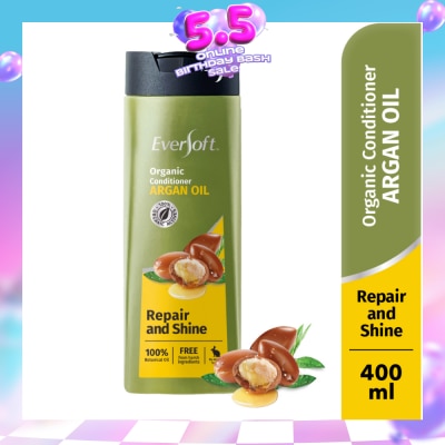 EVERSOFT - Repair and Shine Repair and Shine Organic Conditioner Argan Oil 400ml (Suitable for Frizzy, untamed hair)