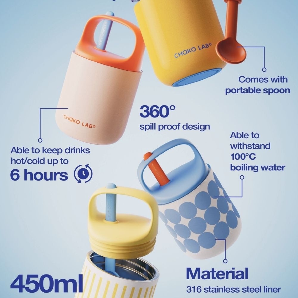 Baobao Cup White Yellow 450ml