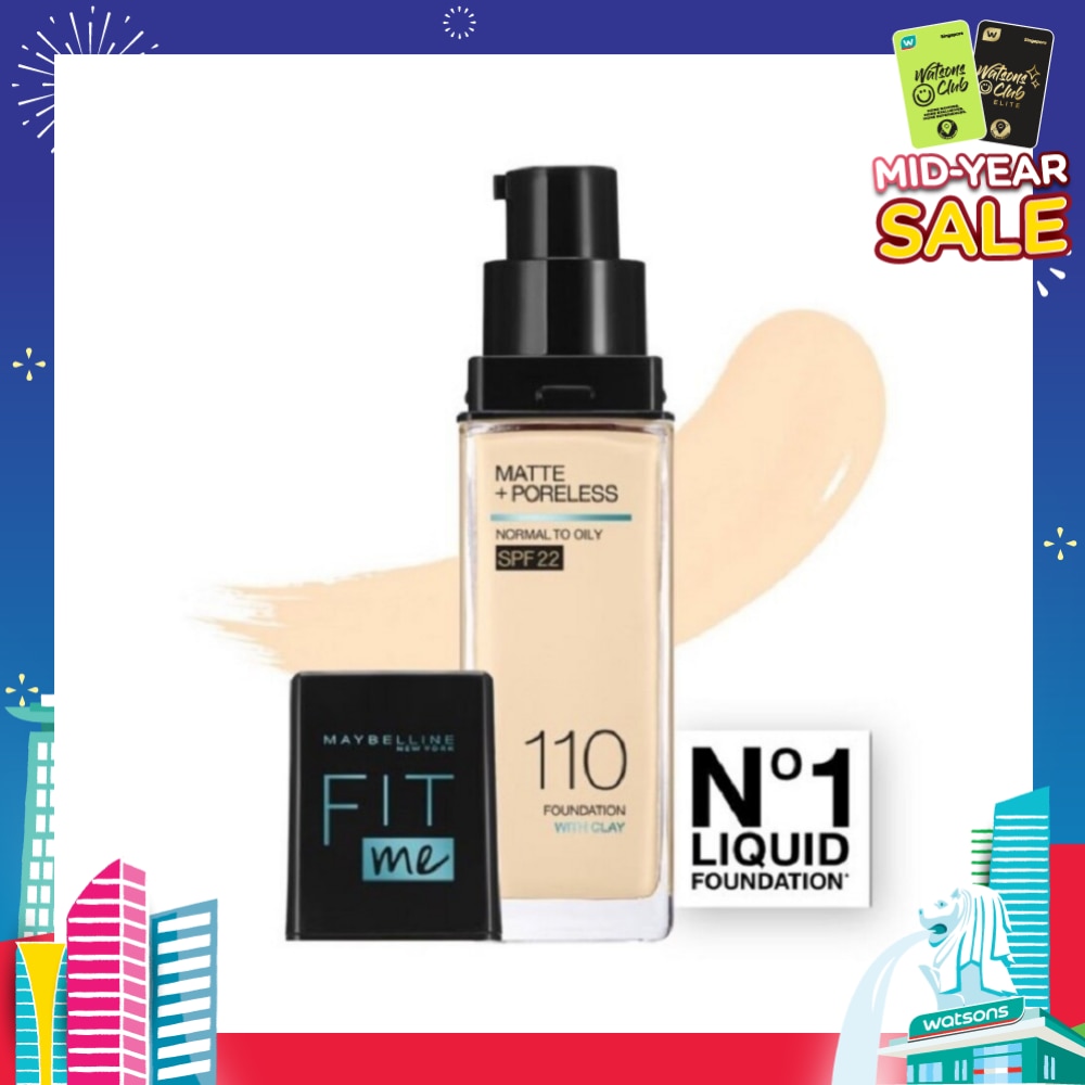 Fit Me Matte Poreless Liquid Foundation 110 Porcelain SPF 22 Pump 30ml
