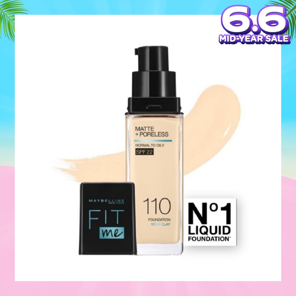 Fit Me Matte Poreless Liquid Foundation 110 Porcelain SPF 22 Pump 30ml