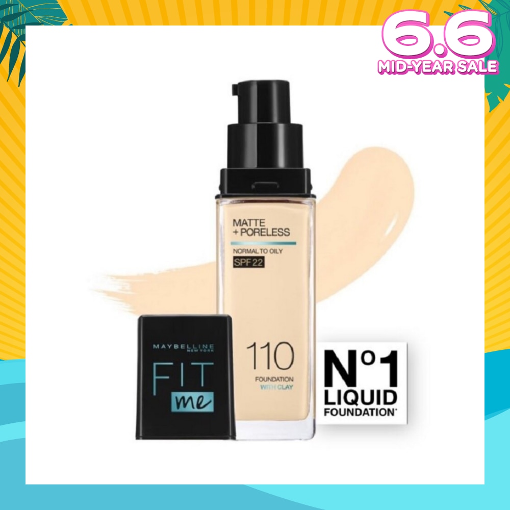 Fit Me Matte Poreless Liquid Foundation 110 Porcelain SPF 22 Pump 30ml
