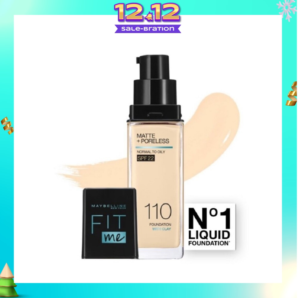 Fit Me Matte Poreless Liquid Foundation 110 Porcelain SPF 22 Pump 30ml